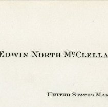 Edwin North McClellan [calling card] United States Marine Corps.
